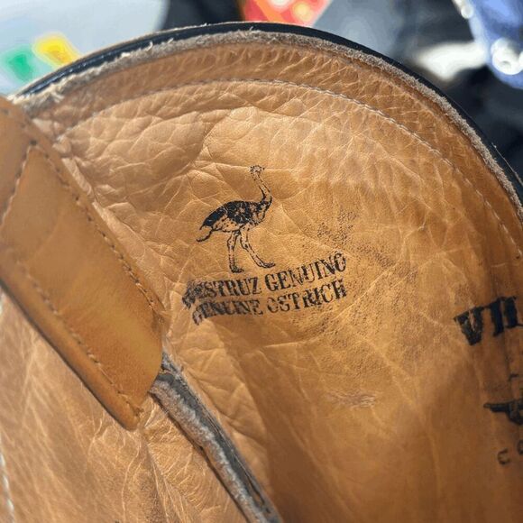 Vintage Villano Ostrich Boots Mens Size 9.5 EE Very Good Condition - Picture 9 of 11
